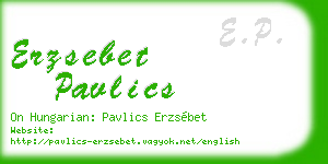 erzsebet pavlics business card